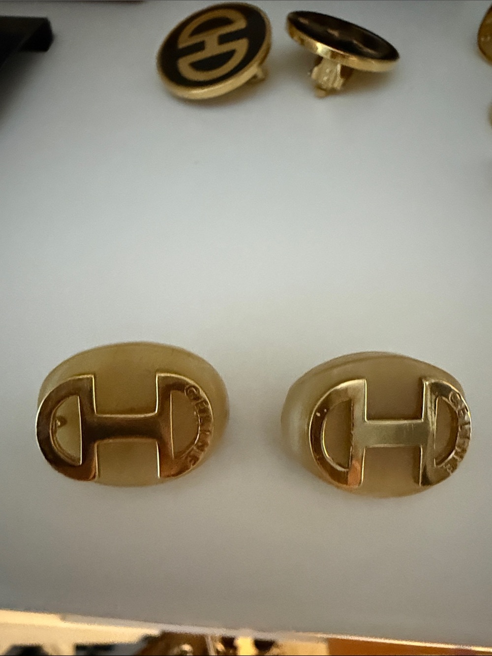 Celine Stone Clip on earrings